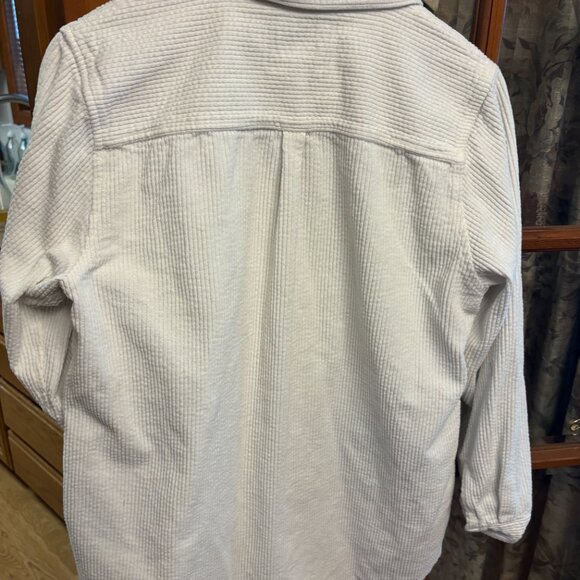 L.L. Bean White Cord Shirt, Long length, Size Large - Picture 4 of 4